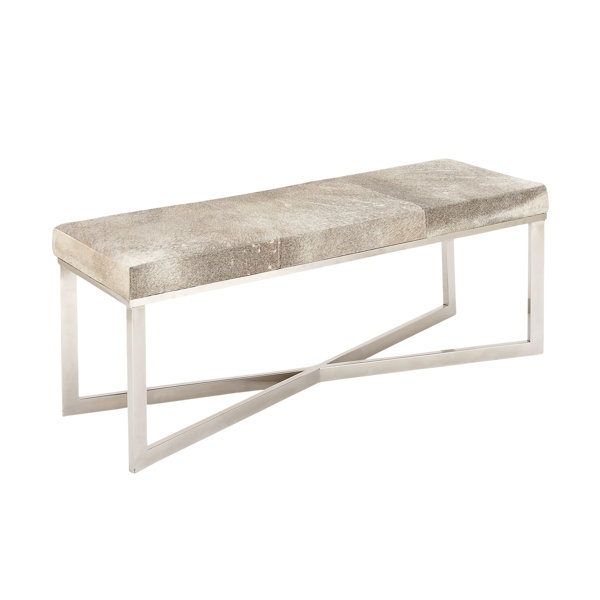 Cole & Grey Leather Bench & Reviews Perigold